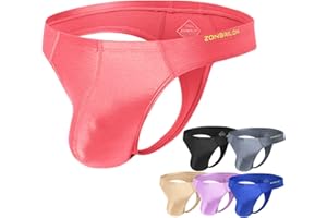 ZONBAILON Men's Thong Underwear G-Strings Silk Bikini Underwear Pouch Athletic Panties Pack M L XL 2XL