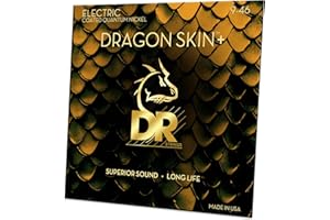 DR Strings Electric Guitar Strings | DRAGON SKIN+ Coated Quantum Nickel | DEQ-9/46 | Superior Sound with Comfortable Feel & Long Life | Light to Medium 9-46 (DEQ-9/46)