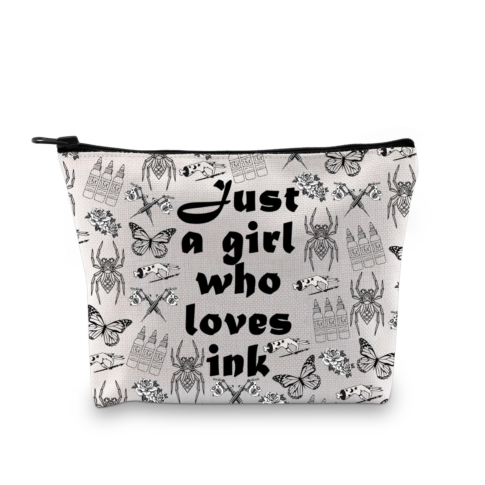 Tattoo Artist Makeup Bag Tattoo Lover Gift Tattoo Maker Gift Addicted to Ink Tattooist Cosmetic Bag (Loves Ink 3UK)