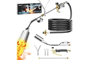 PAULINN Propane Torch Weed Burner Upgrade, 340,000 BTU Weed Torch Flame Weeder with POL CGA 510 11.5FT Hose