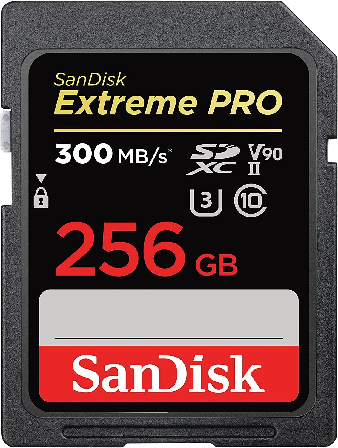 SanDisk Extreme PRO SDHC UHS-II Speicherkarte V90 256 GB (300 MB/s, 8K-, 4K- und Full-HD-Videoaufnahmen, RescuePRO Deluxe, stoßsicher, temperaturbeständig, wasserdicht und röntgensicher)