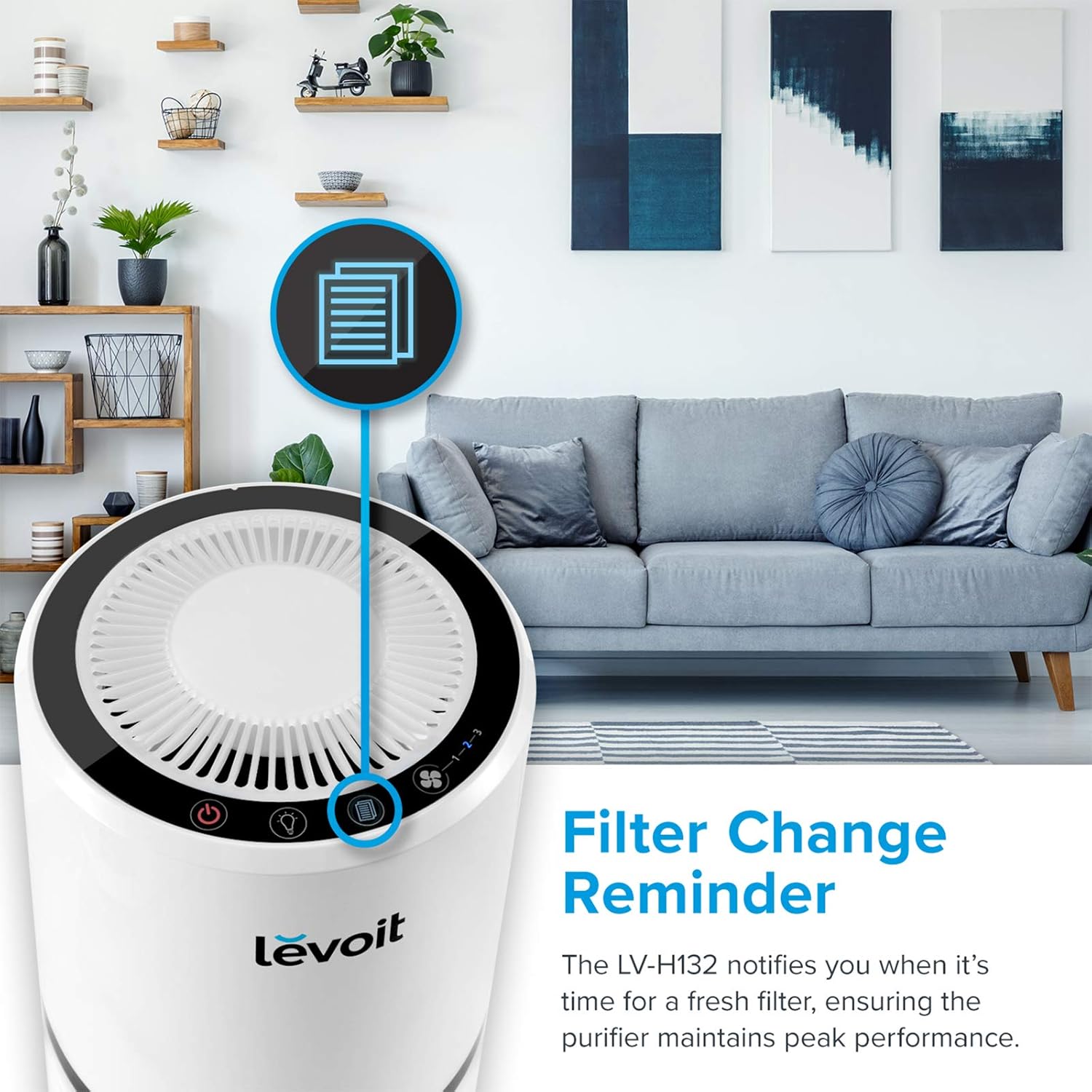 LEVOIT Air Purifier for Home with True HEPA Filter for Allergies and Pets, Dust, Mold, and Pollen, Smoke and Odor Eliminator: Home & Kitchen