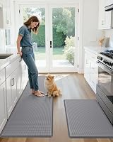 COLOR&GEOMETRY Non-Slip Kitchen Rug Set 44x75 cm 44x150 cm Grey view 8