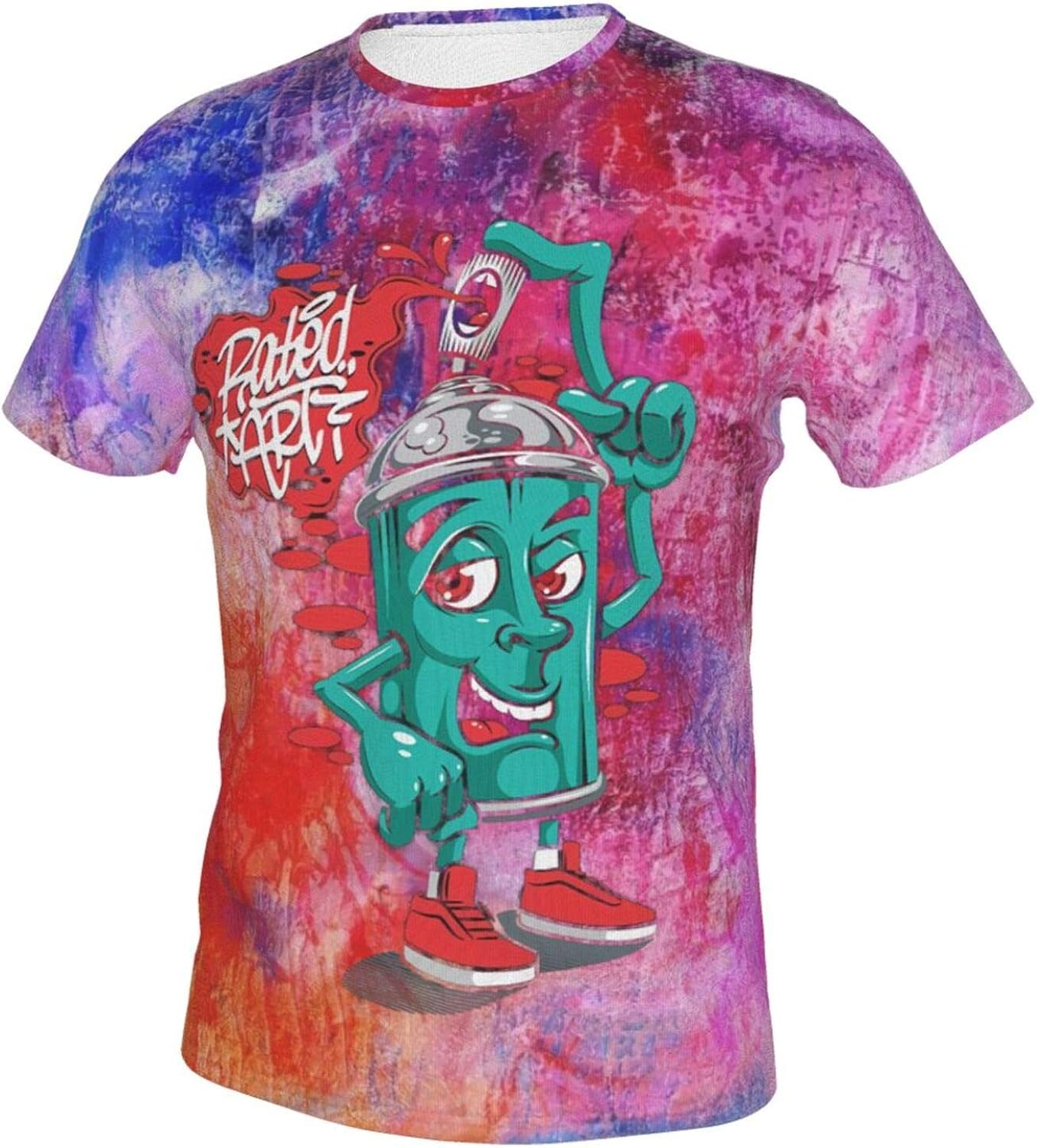 Spray Paint Villain Shirt Men Fashion Summer TShirts Casual Black