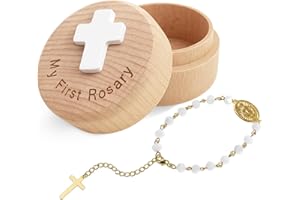 My First Rosary, Baptism Rosary, Catholic First Communion Rosary, Used for the Baptism Ceremony of Newborns(White)