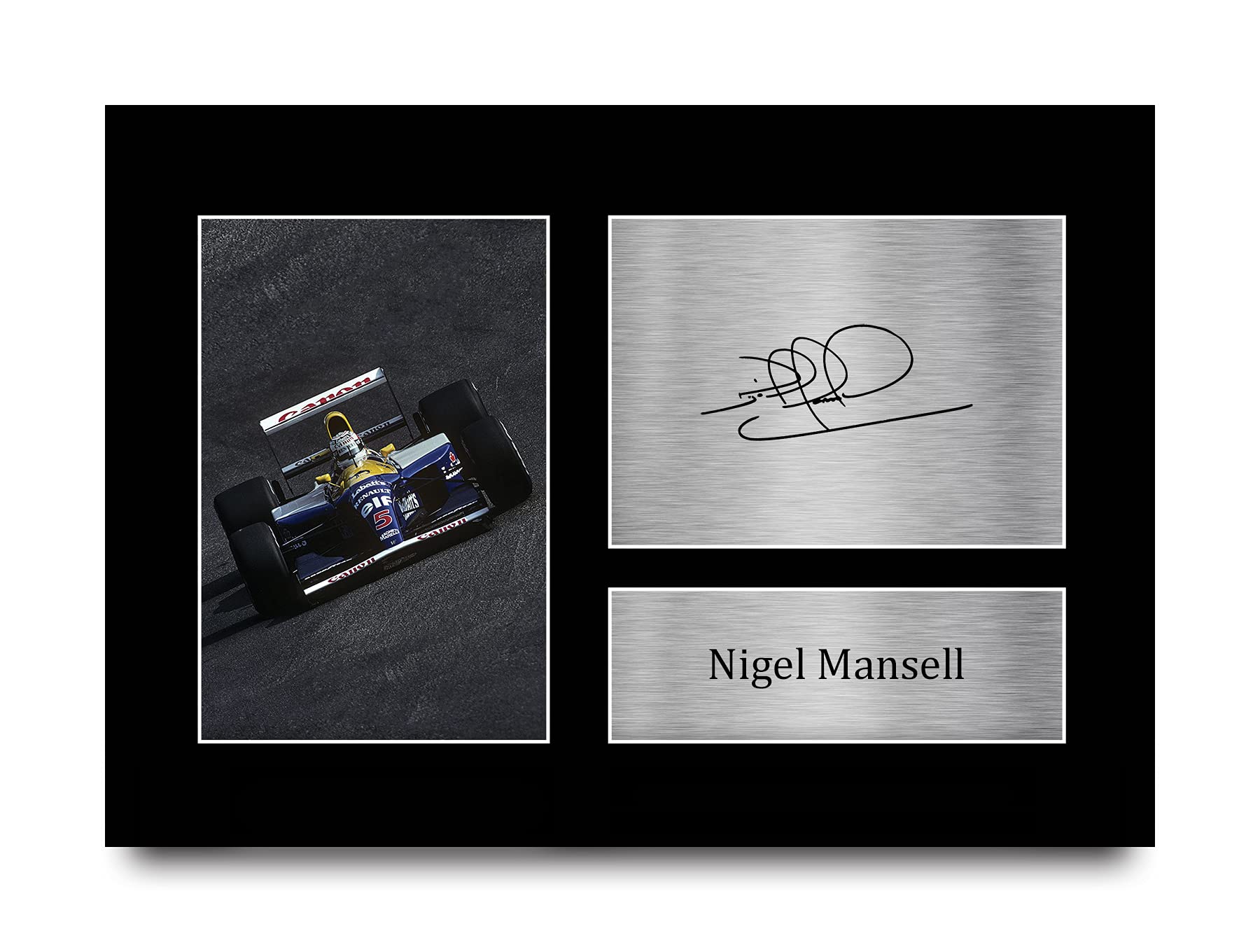 HWC Trading A4 Nigel Mansell Formula 1 Gifts Printed Signed Autograph Picture for F1 Formula 1 Racing Fans