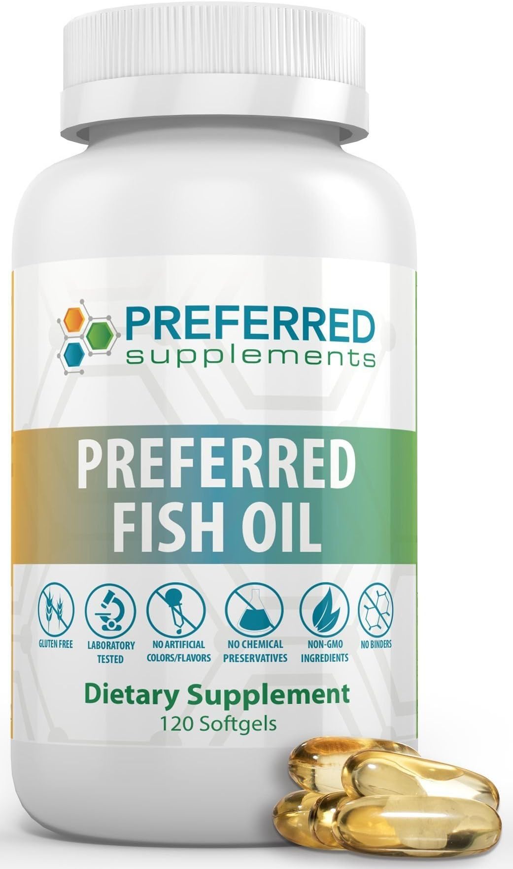 Omega 3 Fish Oil - BURPLESS- DR FORMULATED by Preferred Supplements - 1,200mg EPA/DHA - 120 Soft gels- Metal Free, Prescription Grade, Non-GMO, Gluten Free