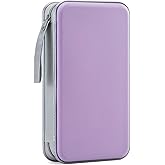 LIOVODE DVD Case, 96 Capacity CD Case Media Storage Holder Wallet Disc Collection Hard Plastic Booklet Organizer for Car (Lav