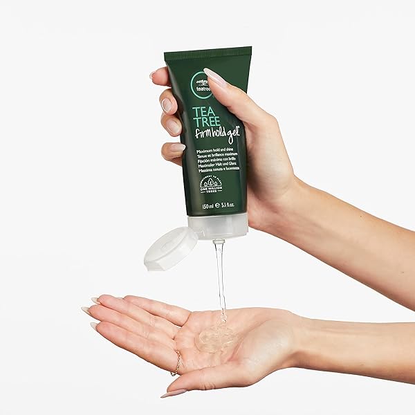 TEA TREE FIRM HOLD GEL, HAIR GEL, MAXIMUM HOLD, HIGH-SHINE FINISH, FOR ALL HAIR TYPES, 2.5 FL. OZ.