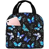 Nmbvcxz Butterflies Lunch Box for Men Insulated Lunch Bag Women Cute Lunch Bags for Women Adults Cooler Tote Bag for Work Picnic Gifts