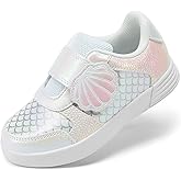 DREAM PAIRS Toddler Girls Sneakers Sparkly Shiny Lightweight Comfortable Hook and Loop Casual Walking Little Kids Shoes