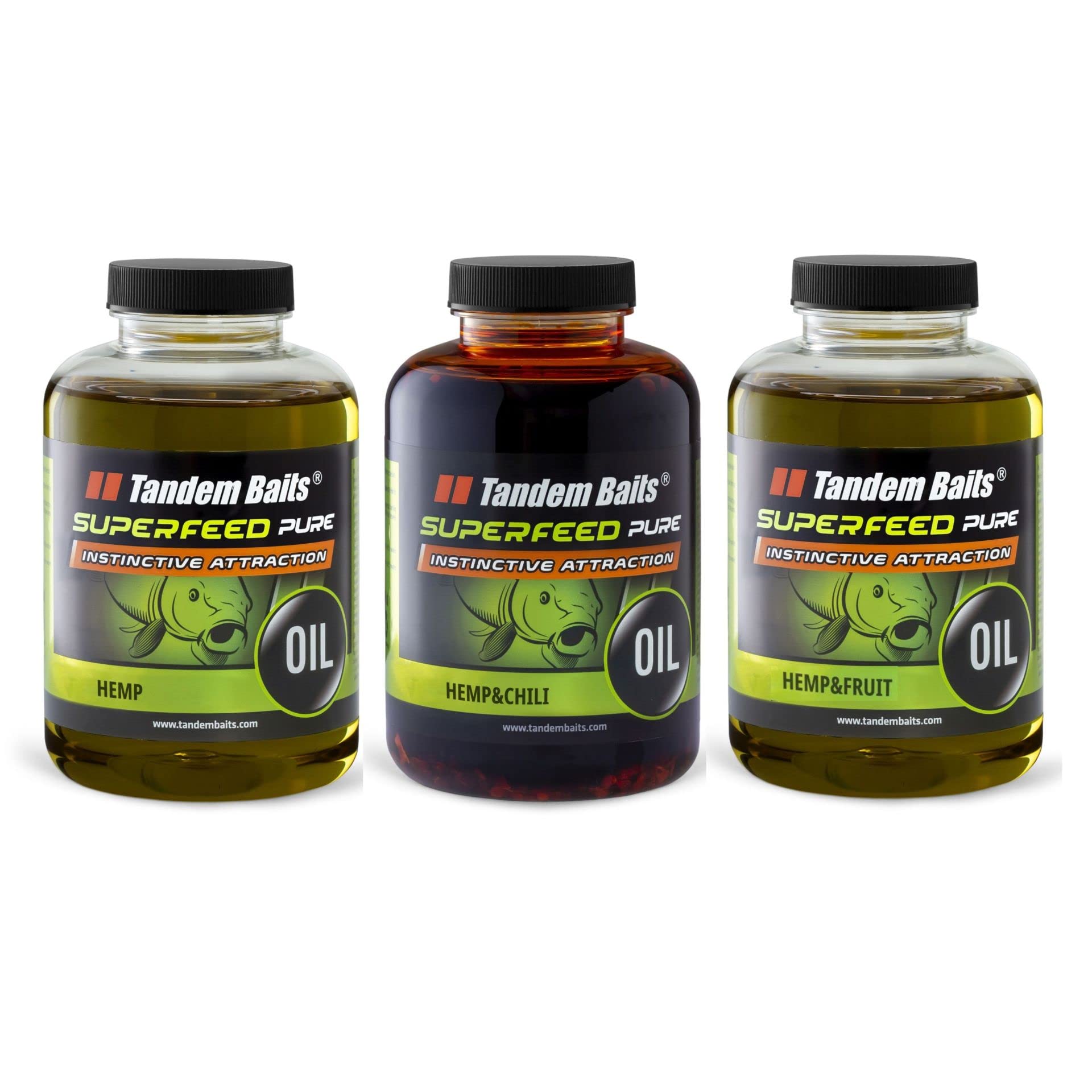 Tandem Baits Set of 3 SuperFeed Pure Oil Fruit Mix Intense Aroma | Carp Fishing Boilies | Carp Fishing Bait | Carp Bait | Carp Fishing Accessories for Monster Fish 500 ml
