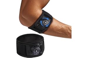 BRACEMUNDO Tennis Elbow Brace for Men & Women, Elbow Brace for Tendonitis and Tennis Elbow and Golfer's Elbow, Adjustable Elbow Strap (Black, One Size Regular)