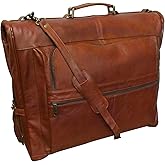 Amerileather Leather Three-suit Garment Bag - Brown (#2435-2)