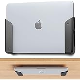 ELETIUO Wall &amp; Under Desk Laptop Mount Holder with Adhesive &amp; Screws in,1.02"/ 26 mm Thick,Anti-Scratch Pads,Universal for MacBooks,Surface,Keyboards,Tablets,Switch &amp;More