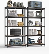 SONGMICS GLR040B02 Set of 2 Heavy Duty Shelving Units 40 x 90 x 180 cm Black view 9