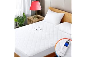VALUXE Heated Mattress Pad Full Size Quilted Zone Heating Electric Bed Warmer Luxury Comfort Heat Mattress Pad Cover（ Single Controller | with 8-21 Inch Deep Pocket ）