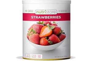 Nutristore Freeze Dried Fruit | 100% Natural, Healthy Everyday Snacks Bulk | Premium Quality & Crispy Fresh Taste | Emergency Survival Food Supply | 25-Year Shelf Life (1-Pack, Strawberries)