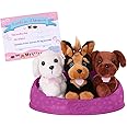 Pucci Pups – Adopt-a-Pup - Pug, Maltese, Schnauzer – Plush Toy Dogs with Dog Bed – Plush Dog for Kids Aged 2 and Up