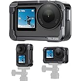 TELESIN Aluminum Alloy Protective Frame Case for DJI Osmo Action 6 Camera, Quick-Release Metal Rabbit Cage Protective Frame Housing Sleeve with 1/4" Screw and Cold Shoe