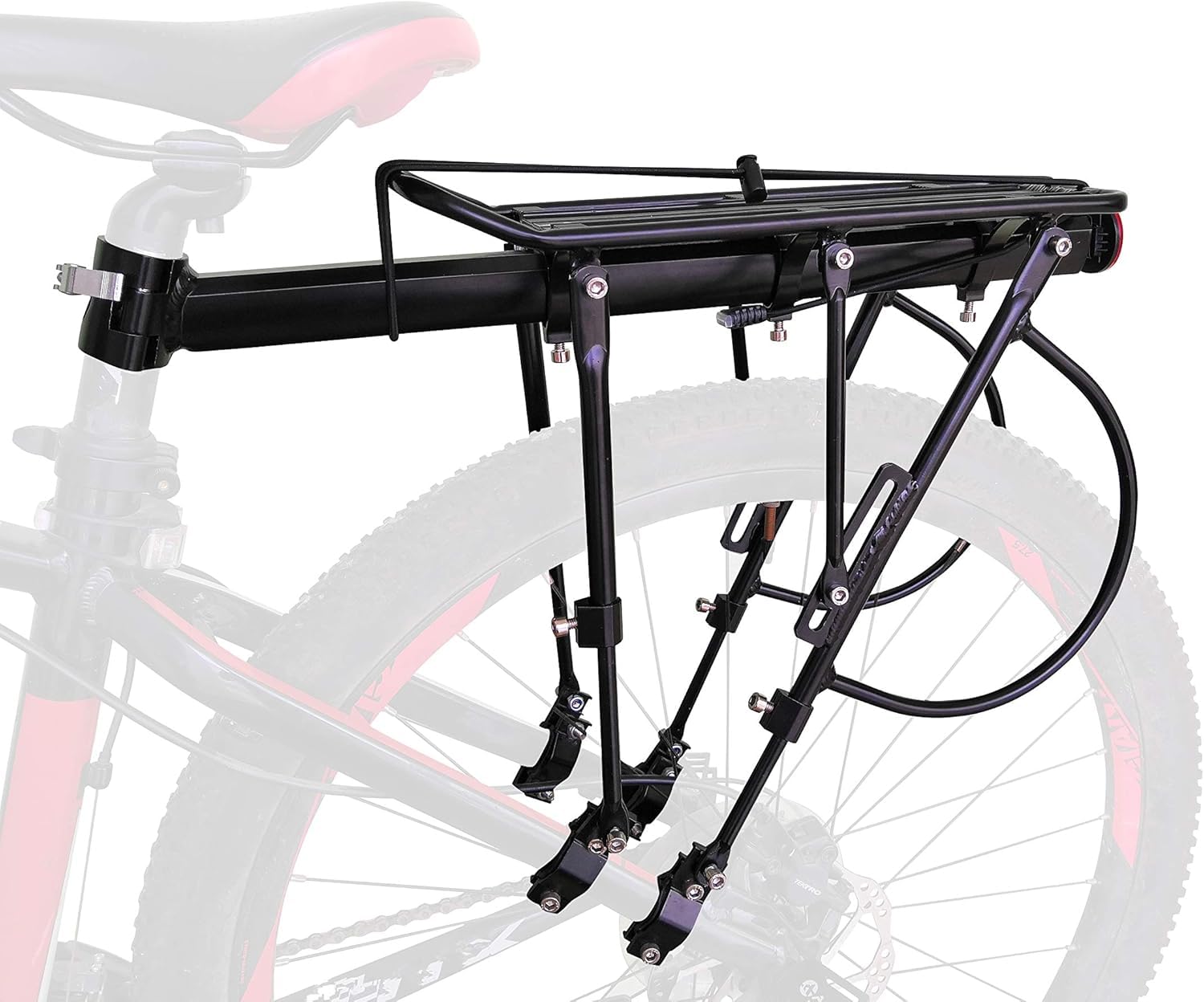 COMINGFIT 140kg Capacity Adjustable Bike Luggage Cargo Rack-Super Strong Upgrade Bike Luggage Carrier 6-Strong-Leg Bicycle Cargo Carrier