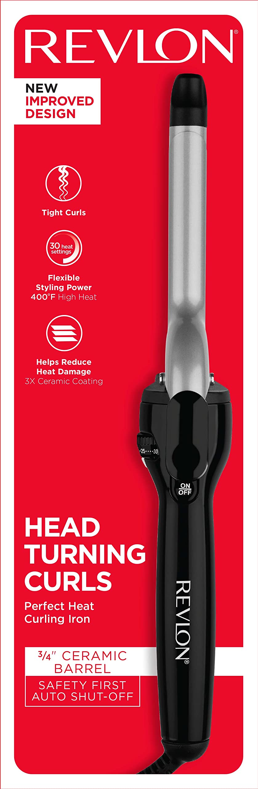 REVLON Perfect Heat Triple Ceramic Curling Iron | For Silky Smooth Tight Curls (3/4 in)