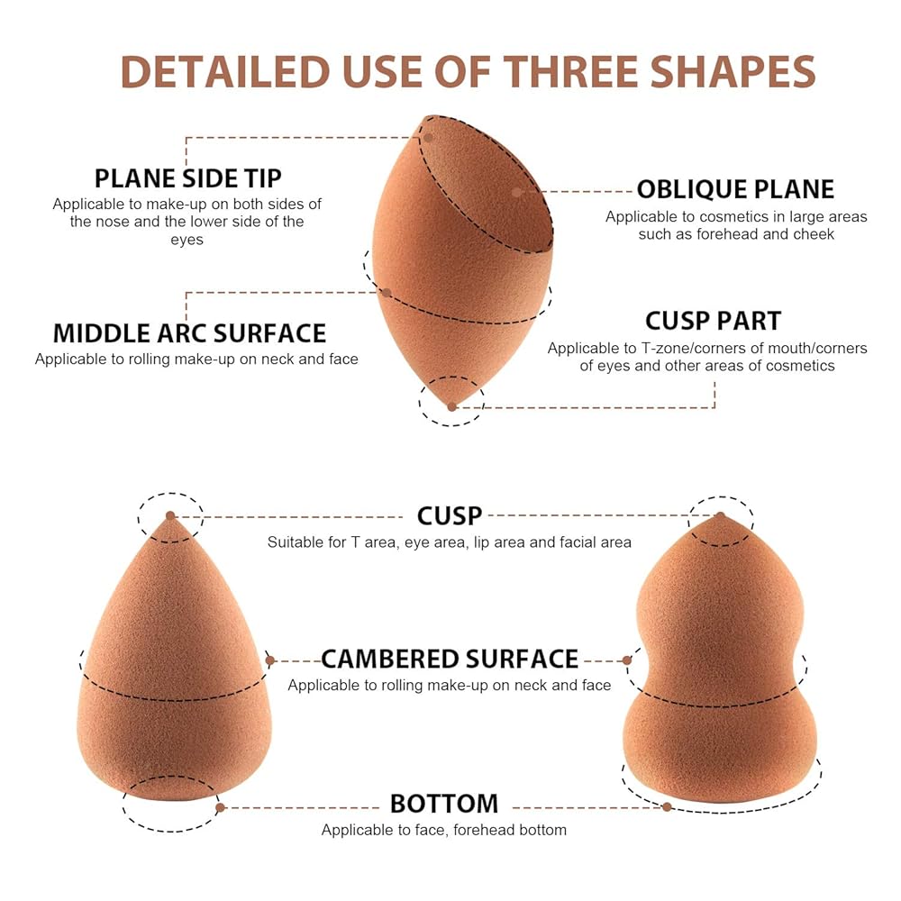 8 in 1 Blender Sponge Set Makeup Sponge Case Box Organizer aooty