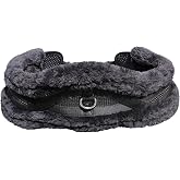 T TEKE Anatomic Luxury Plush Fleece Horse Girth - Contoured Pressure Relief English Girth with Dual-Side Heavy-Duty Elastic, Ultra-Soft Fleece Lining, Stainless Steel Solid-Roller Buckles &amp; D-Ring