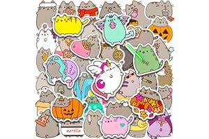 50 Pcs Cute Cat Water Bottle Stickers, Stickers for Photo Albums Skateboard Phones Laptop, Vinyl Waterproof Laptop Sticker fo