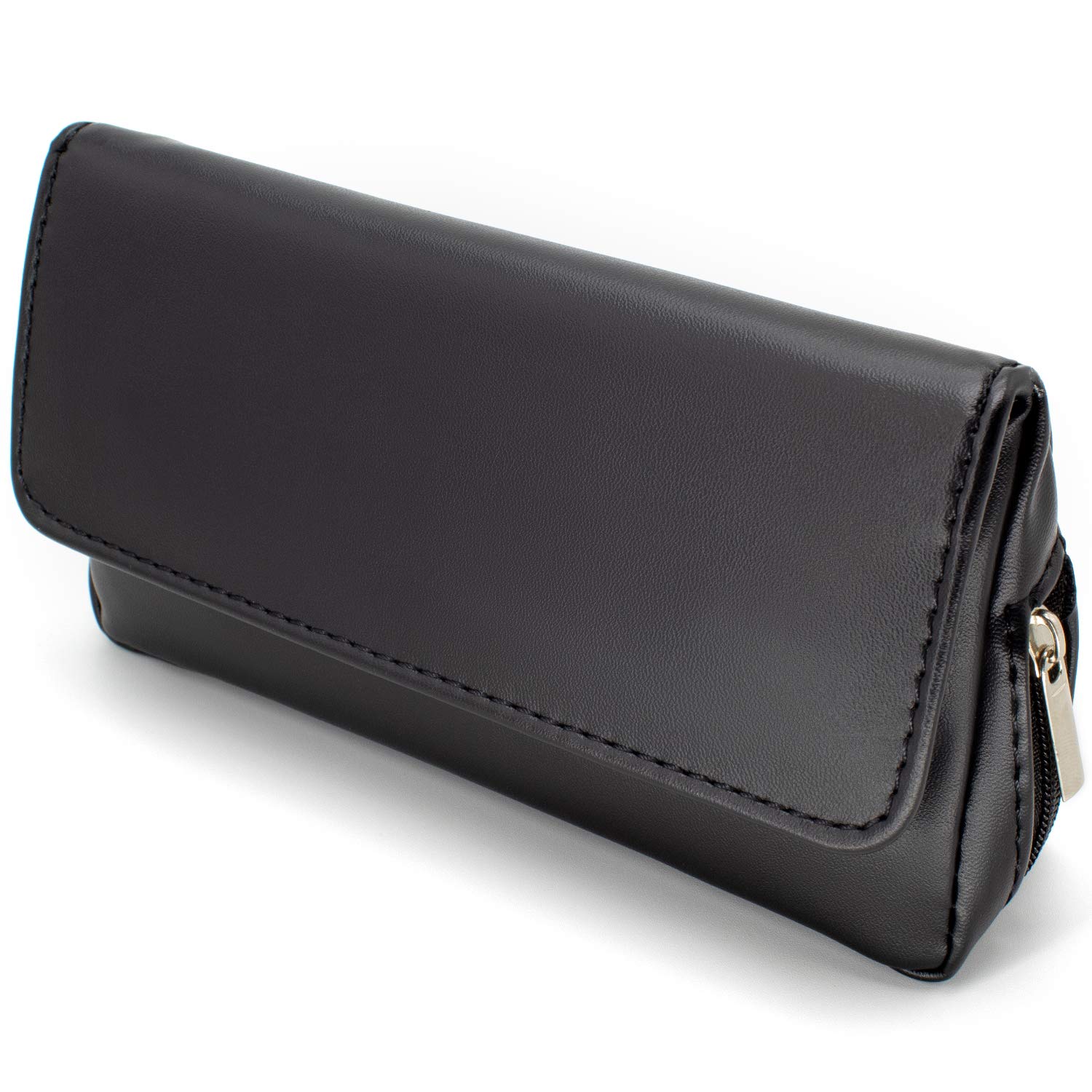 AKORD Soft Black Nappa Leather Tobacco Pouch with Rubberised Lining, 50 g