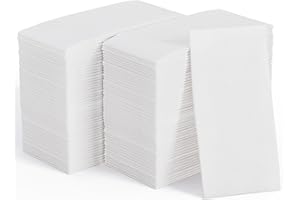 JOLLY CHEF 400 Pack Disposable Paper Napkins, Soft Bathroom Napkins Guest Disposable, 2-Ply White Paper Hand Towels for Dinne