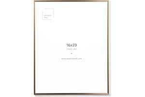 Opposite Wall Aluminium Metal Picture Frame, 16x20 in. | 41x51 cm Gold Sleek Matte, Lightweight, Shatterproof and Durable, Perfectly Crafted for Picture, Poster, Photo and Collage Displays