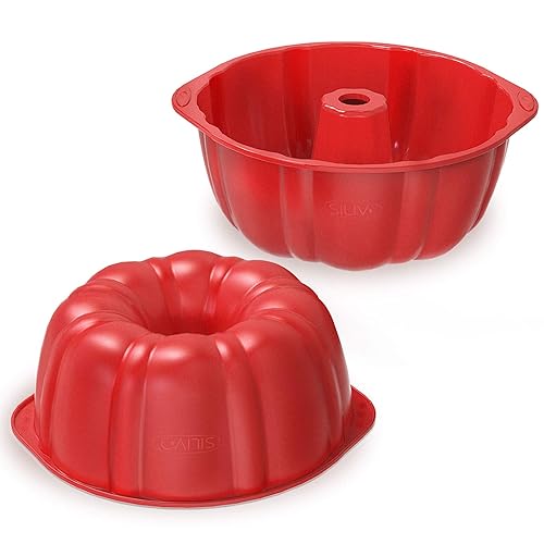 SILIVO inch Silicone Buntz Cake Pans (2 Pack) Cup Nonstick