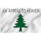 ANLEY Fly Breeze 3x5 Foot An Appeal To Heaven Flag - Vivid Color and Fade Proof - Canvas Header and Double Stitched - Pine Tree Flags Polyester with Brass Grommets 3 X 5 Ft