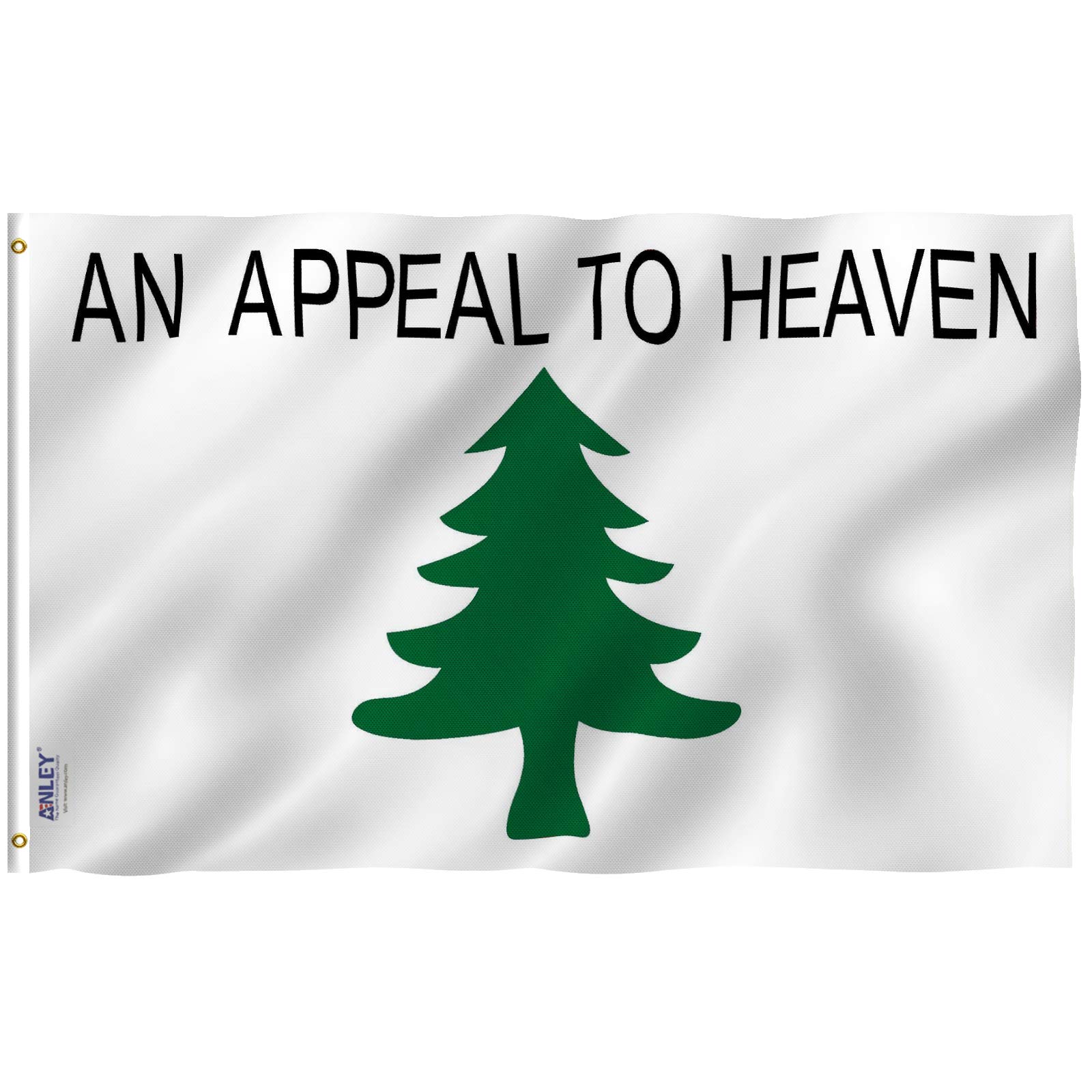 ANLEY Fly Breeze 3x5 Foot An Appeal To Heaven Flag - Vivid Color and UV Fade Resistant - Canvas Header and Double Stitched - Pine Tree Flags Polyester with Brass Grommets 3 X 5 Ft