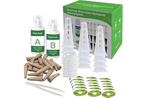 HDROOR Seed Pod Kit for AeroGarden Growing System，Hydroponics Supplies with 12 Grow Sponges, 12 Grow Baskets, 12 Grow Domes，Plant Food A&B Solid Nutrient, 12 Labels and 1 Tweezer