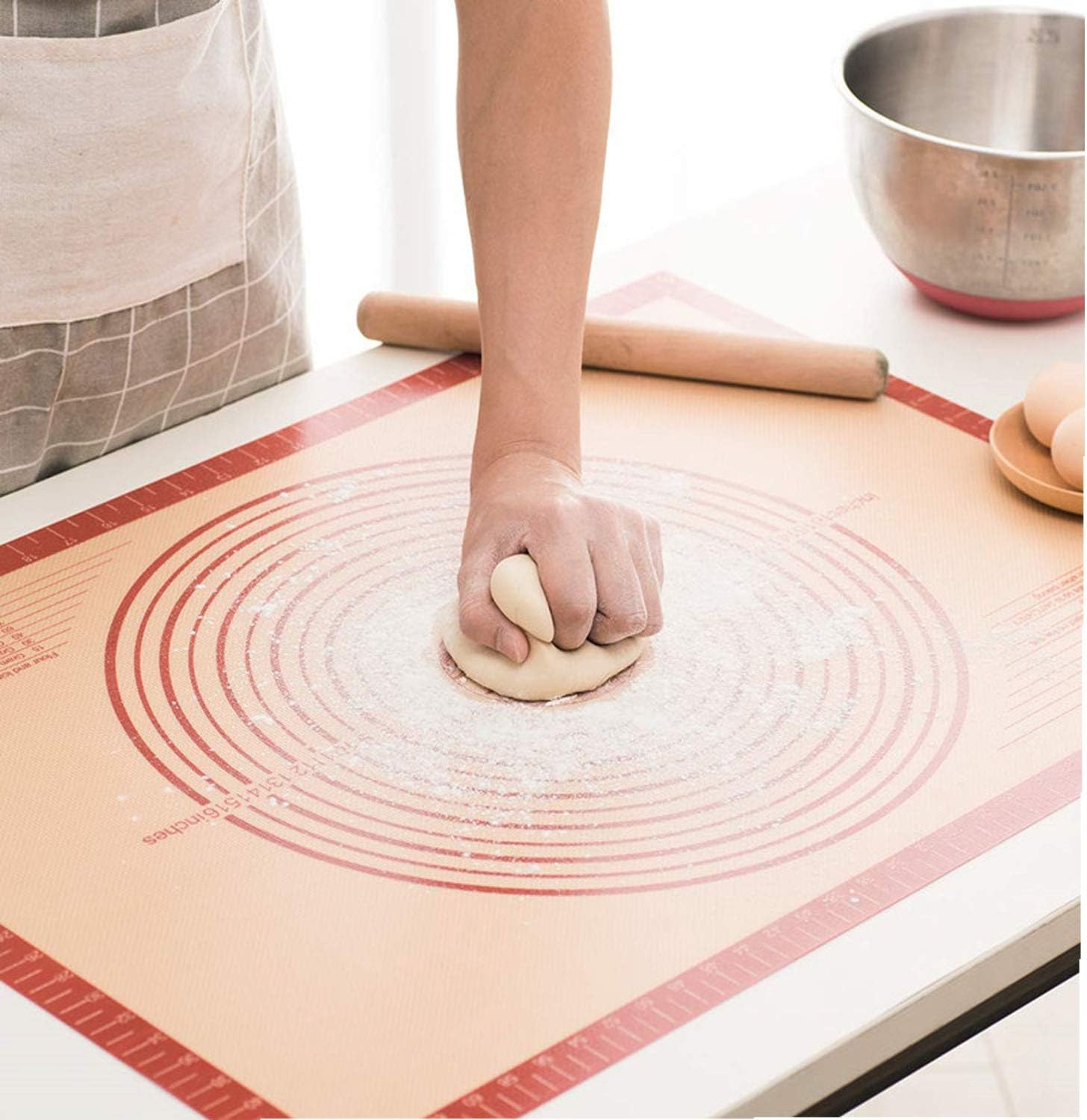 RDXHYF Silicone baking mats Set of 2（1 Large 1 Samll) Dough Rolling Pad, bread baking, Non-Stick, Food Safe Baking Mat, Pie, Pie Pan, ilicone Baking Mat, Counter Mat, High temperature resistant: Kitchen & Dining