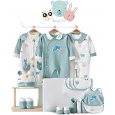 Joyshe 26-Piece Newborn Baby Boy Clothes Set &ndash; 100% Cotton Layette Essentials,5 Complete Outfits
