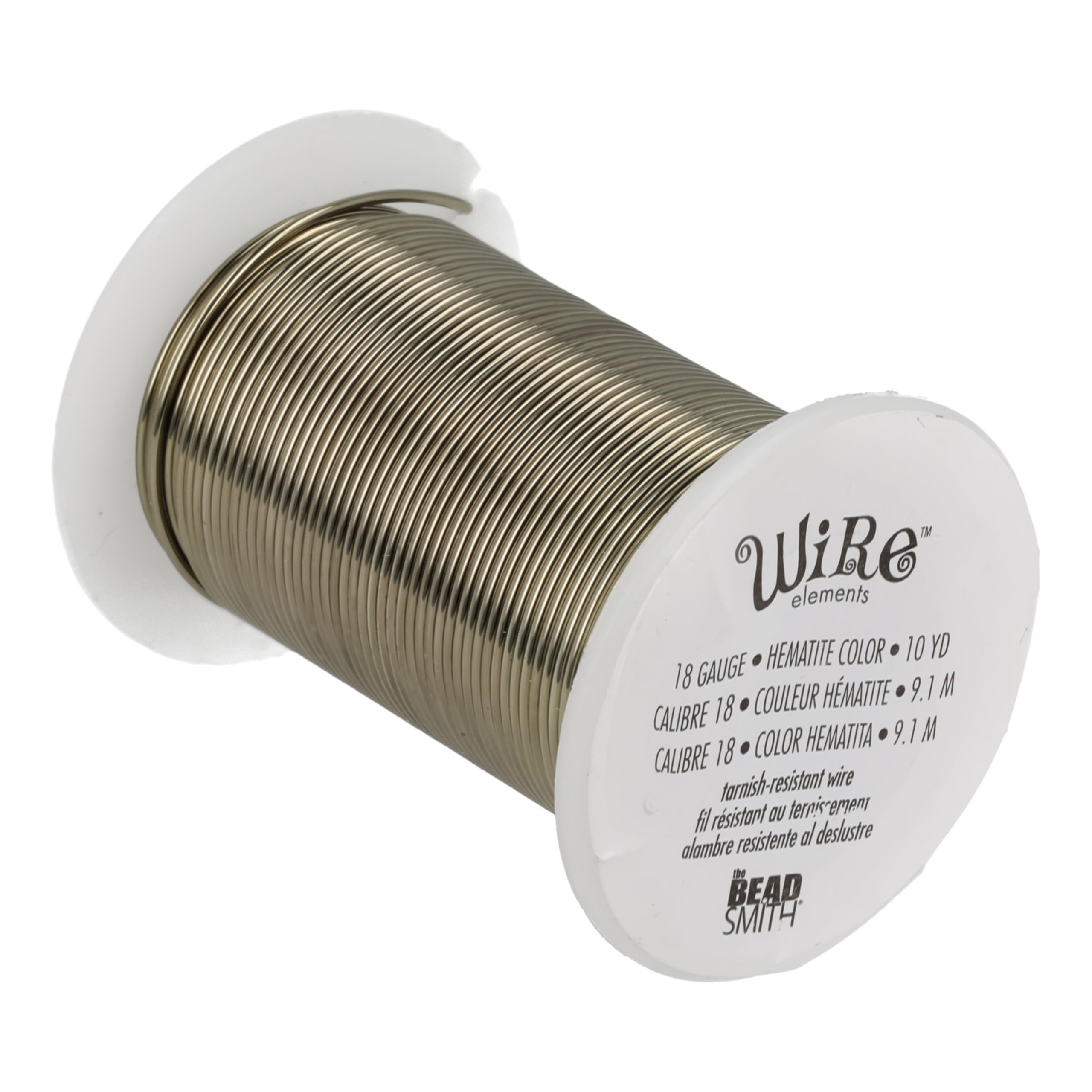The Beadsmith Wire Elements 18-Gauge Lacquered Tarnish-Resistant Copper Wire for Jewelry Making, 10 Yard, 9.14 Meter Spool (Hematite Color) — image 1