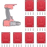 Rtsyful 8 Packs Tool Holder Mount for 20V/12V Drill and Milwaukee M18 18V Tools - Tool Holder/Hanger Set with 32 Pcs Screws -