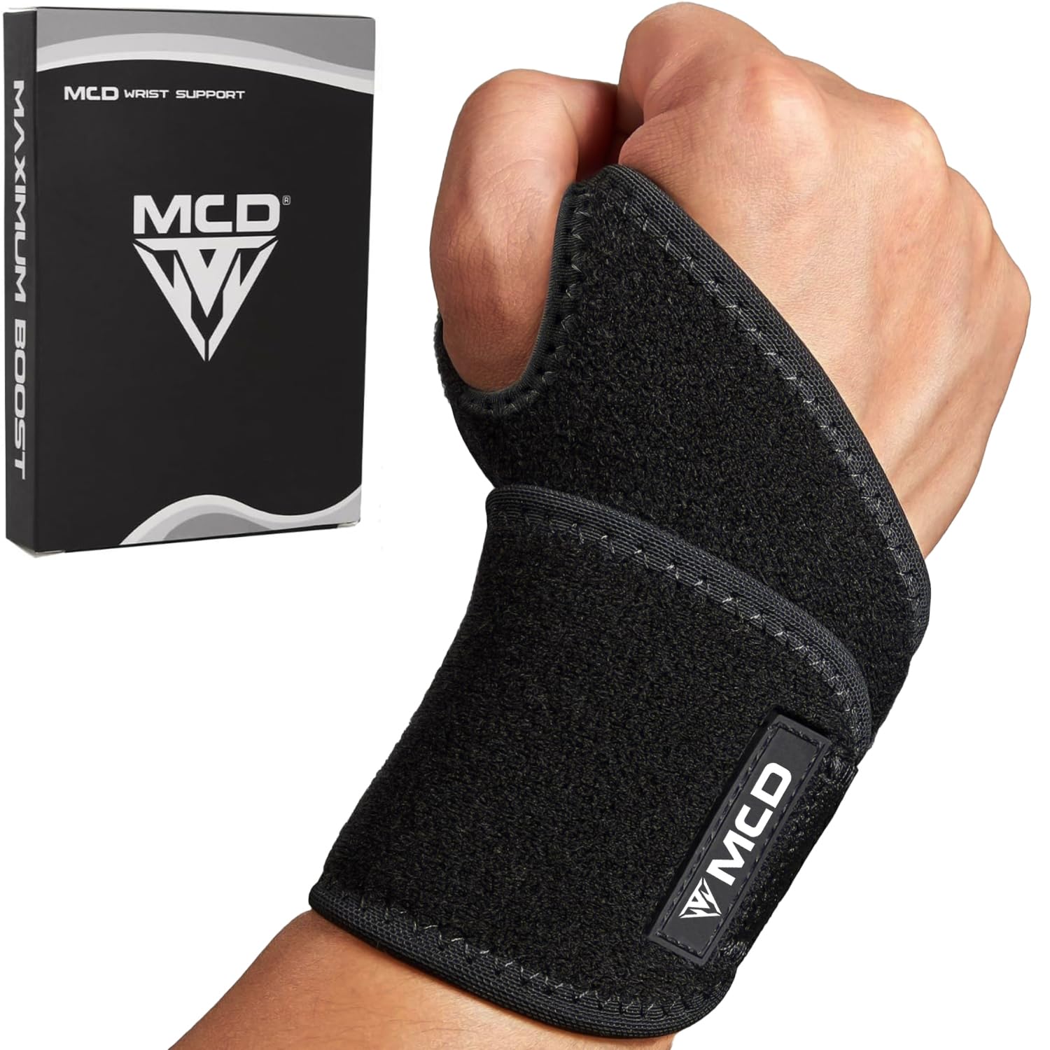 MCD Wrist Supports Comfortable, Lightweight, Hand & Wrist Braces Adjustable Wrist Compression Support Fit for both Left & Right Hand Wrist Support for Fitness, Weightlifting, Gymnastics & Relief