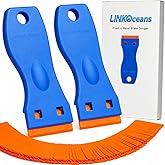 LINKOceans Plastic Razor Blade Scraper 2 Pack, 100 Blades, Storage Case | Adhesive &amp; sticker remover for glass, car windows, 3D printer beds, decals, labels, caulk &amp; gaskets; non-scratch