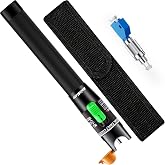 Visual Fault Locator - VFL Fiber Optic Tester Kit | Include Single Mode 9/125um FC Male to LC Female Adapter, Fiber Optic Lights for Network Cable (Battery not Included)