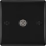 BG Electrical Nexus Metal Single Co-Axial Socket Matt Black TV Aerial Radio Plug view 2