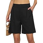 Willit Women's Linen Shorts Wide Leg Dress Casual Summer Pleated Shorts High Waisted with Pockets 7" 10"