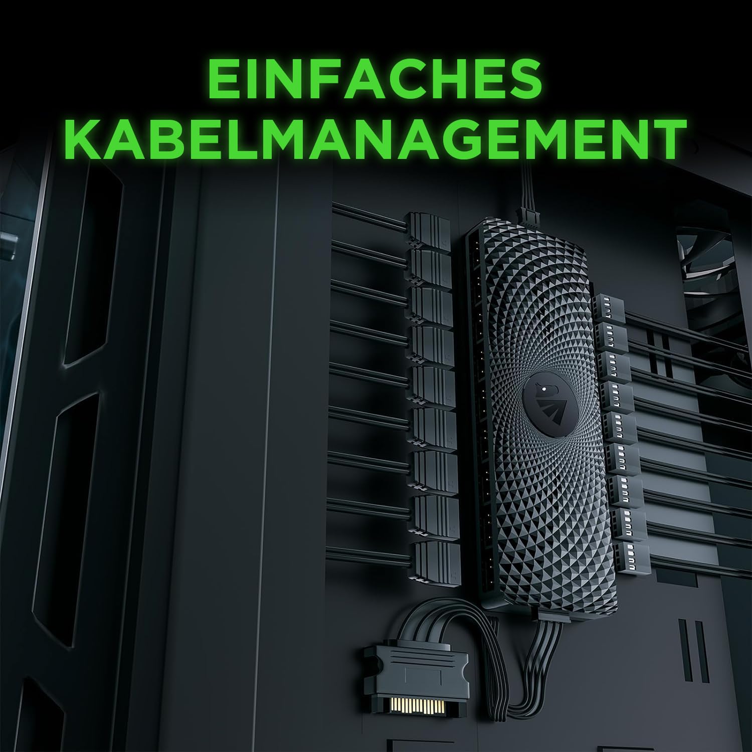 AsiaHorse 2 IN 1 ARGB/PWM 9 Ports Lüfter Hub, Verteiler mit SATA Power, PWM Funktionslüfter Adapter, 12V4PIN-PWM und 5V3PIN-ARGB Anschlüsse, Motherboard-Steuerung Hub, Kabelmanagement 5