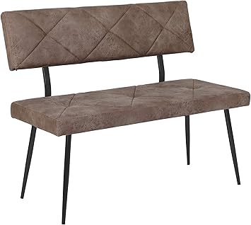 Sitzbank Sara Mit Ruckenlehne Bezug Vintage Beige Metallgestell Schwarz Steppung Amazon De Kuche Haushalt