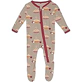 Kic Kee Pants KicKee Thanksgiving Fall Turkey Footie with Zipper, One-Piece Baby Clothes, Boy and Girl