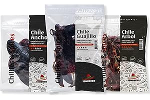 Three Amigos Mexican Dried Chili Bundle – Guajillo, Ancho & Árbol (3 x 85g) – Perfect for Birria, Pozole & Authentic Mexican 