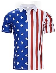 uideazone Mens USA Polo Shirts American Patriotic